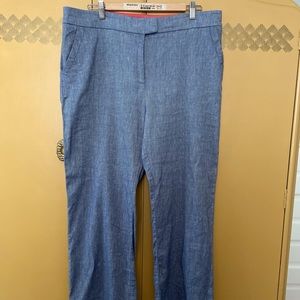 High waisted Linen Full Leg Pants Boden